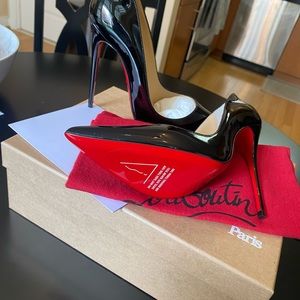 christian louboutin so Kate black patent 120mm size 37.5